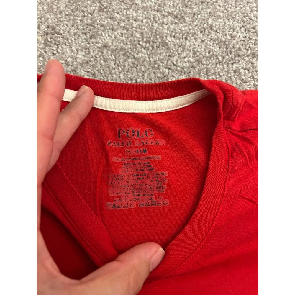Vintage Polo Ralph Lauren TShirt Mens M Red Excellent Short Sleeve Pony Logo Tee